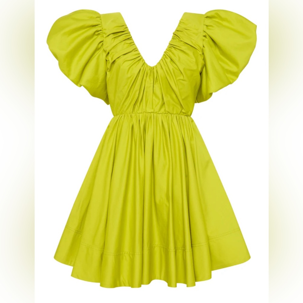 Aje Lime Green Puff Sleeve Dress